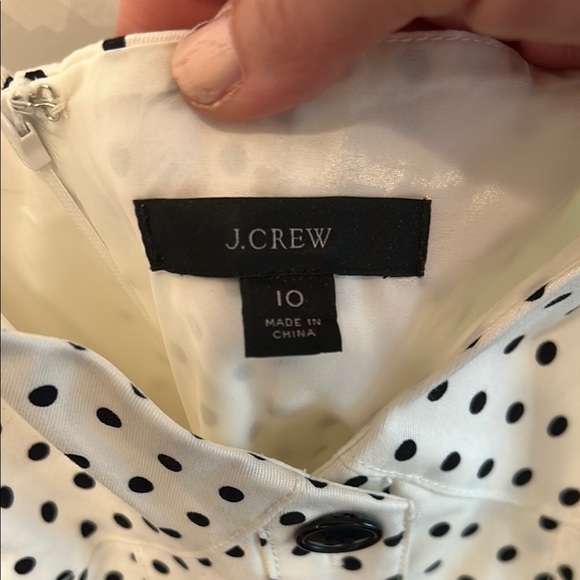 J. Crew Cream and Black Polka Dot Midi Dress - Picture 2 of 3